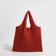 MABULA Large Capacity Pleated Tote Shopping Handbag Ruched Design Reusable Work  - £47.85 GBP