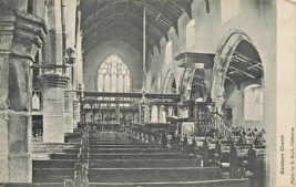 SLAIDBURN LANCASHIRE ENGLAND~CHURCH INTERIOR~1907 E BUCK PHOTO POSTCARD - $9.96