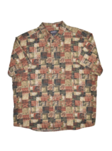 Woolrich Shirt Mens XL Plaid Primitive Blocks Palm Hawaiian Short Sleeve Button - £14.54 GBP