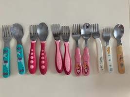 Toddler Forks Spoons Lot Of 12 Silverware Gerber NUK Disney, Looney Tunes Girl - £11.15 GBP
