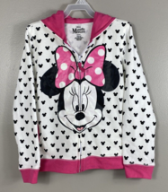 Disney Girls&#39; Minnie Mouse Zip Hoodie with Bow and Ears~Size 8/10 - £12.70 GBP