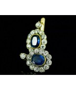2.02Ct Oval Sapphire &amp; Diamond Antique Cluster Earrings 14K Yellow Gold ... - $150.88 CAD