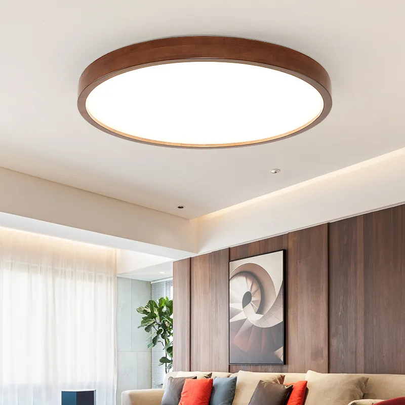 Chinese Walnut Ceiling Lamp Ultra-thin Round  Ceiling Lamp  Chandelier room Stud - £173.53 GBP
