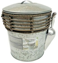 Better Homes &amp; Gardens Galvanized &amp; Washed Gray Resin Rattan Ice Bucket ... - $39.59