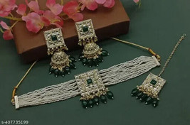 Kundan Set Gold Plated Traditional Bollywood Jewellery 반지 حلقه пръстен... - £8.20 GBP
