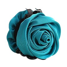 A Beautiful Rose Flower Hair Clips Headwear Ponytail Clip, Blue