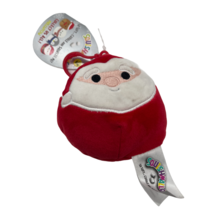 Squishmallows 3.5&quot; Holiday Saint Nick Santa Backpack Clip Push Toy Ornam... - £8.55 GBP