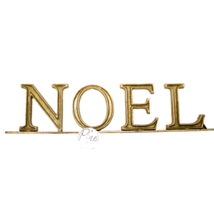 Glitter Gold NOEL Christmas Fireplace Mantel Metal Sign Decor Stand by Pine - £15.58 GBP