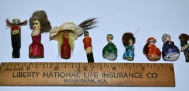 Lot of 15 hand carved hand painted micro dolls , unique collectible one of a kin - £23.58 GBP