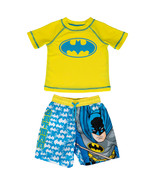 Batman The Dark Knight Toddler Swim Trunks and Rashguard Set Yellow - £29.21 GBP