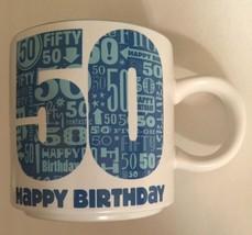 Hallmark Stoneware &quot;50th Happy Birthday&quot; Coffee Mug Cup - £7.93 GBP