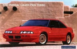 1990 Pontiac Grand Prix Turbo Coupe Color Post Card - Nos Factory Original !! - $7.52