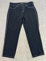 Lafayette 148 New York Pants Womens 8 Black Contrast Stitch 5 Pocket Str... - $49.49