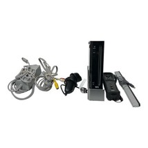 Nintendo Wii RVL-001(USA) Black W/ Power Supply AV Cable &amp; Remote TESTED - £62.97 GBP