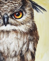 Owl Original Watercolor Painting Nursery Bird Animal Art Illustration Wall Art  - £144.76 GBP