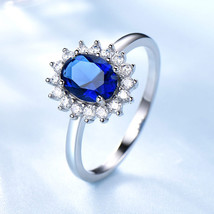 UMCHO Princess Diana Rings 925 Sterling Silver Jewelry Created Sapphire Rings Be - £19.70 GBP