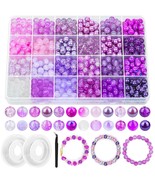 720Pcs Glass Beads For Jewelry Making 8Mm, 24 Colors Bead Bracelet Makin... - £26.72 GBP