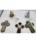 Set Of 3 Hanging Cross Ornaments Christmas Christian 2 Church&#39;s Holiday ... - $16.95