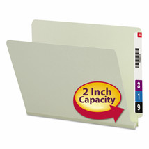 Smead Heavy Duty Folders End Tab Two Inch Expansion Letter Gray Green 25/Box - £106.32 GBP