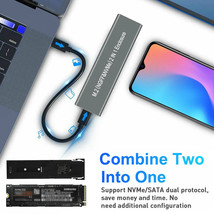 M.2 NGFF/NVMe SATA SSD to USB 3.1 External Case Hard Drive Enclosure Con... - $41.99