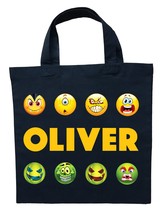 Emoji Trick or Treat Bag - Personalized Emojicon Halloween Bag - £10.38 GBP