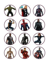 Avengers edible party cupcake toppers decoration frosting toppers 12/sheet* - £7.86 GBP