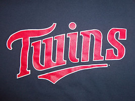 MLB Minnesota Twins Baseball Logo Navy Graphic Print T-Shirt - XL - £13.67 GBP