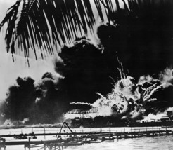 Pearl Harbor Navy Base Attack USS Shaw Burning 1941 8x10 World War II WW... - $8.81