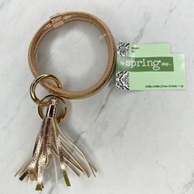 The Spring Shop Metallic Gold Faux Leather Bangle Bracelet Keychain Keyring - $6.92