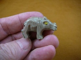 (Y-HIP-25) gray HIPPO Hippopotamus gem Gemstone figurine SOAPSTONE love ... - £6.84 GBP