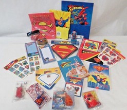 Lot of 22+ NEW Vintage Superman Toys, Stickers, Figurine and More Accessories - £19.38 GBP