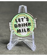 USA  Vintage “let’s Drink Milk ” Enameled Pin Anti-Alcohol Propaganda - $415.71 MXN