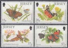 ZAYIX Great Britain Jersey 568-571 MNH Insects Butterflies Moths 042922-SM127M - £2.83 GBP