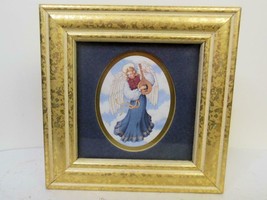 Framed Print 4 x 4 inch Angel with Lute Kathy Seeks - £11.11 GBP