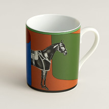 Hermes La Serpentine Mug Cup porcelain horse dinnerware coffee tea green... - £307.27 GBP