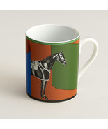 Hermes La Serpentine Mug Cup porcelain horse dinnerware coffee tea green... - £307.27 GBP