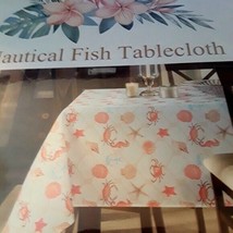 Gold Coast Nautical Fish Oblong Tablecloth 52 Inches X 70 Inches NEW - £11.55 GBP