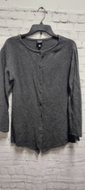 Eileen Fisher Top Shacket Cardigan Gray Wool Blend Waffle Button Front Petite S - £15.20 GBP