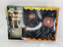 Halloween Spider Lights 10 Orange Black Planet Home Decor - £14.81 GBP