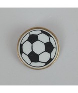 Vintage Black &amp; White Soccer Ball Lapel Hat Pin - $156.69 MXN