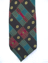 Anne Klein Mens AKM Silk Tie Tribal Totem Motif Italian Fabric Handmade USA - $23.74