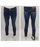 Seven7 DARK Blue Skinny Jeans Decorative Pocket Womens Size 2 - $18.00
