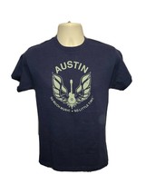 Austin Texas So Much Music So Little Time Rock Country Adult Small Blue TShirt - $14.85