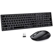 Wireless Backlit Keyboard and Mouse Combo, Seenda Illuminated Rechargeable Full  - £58.98 GBP