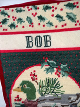 Finished Handmade Needlepoint Christmas Stocking Holiday Mallard Duck Jca - Bob - $68.80