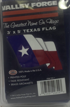 Valley Forge Texas Flag 36&#39;&#39; in. H x 60&#39;&#39; in. W - £12.47 GBP