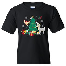 Woodland Winter Christmas - Cute Animals Cartoon Holiday Youth T Shirt - Small - - £19.26 GBP