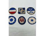 Lot Of (6) 2-3&quot; WWII Iron On Patches - £33.68 GBP