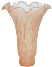 Tulip Lily Flower Glass Lamp Shade by Terra Cottage - Peach - 1&quot; Fitter - £23.18 GBP