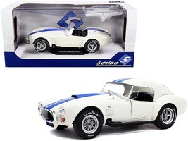 Shelby Cobra 427 S/C Convertible Wimbledon White with Blue Stripes 1/18 Diecast - £64.53 GBP